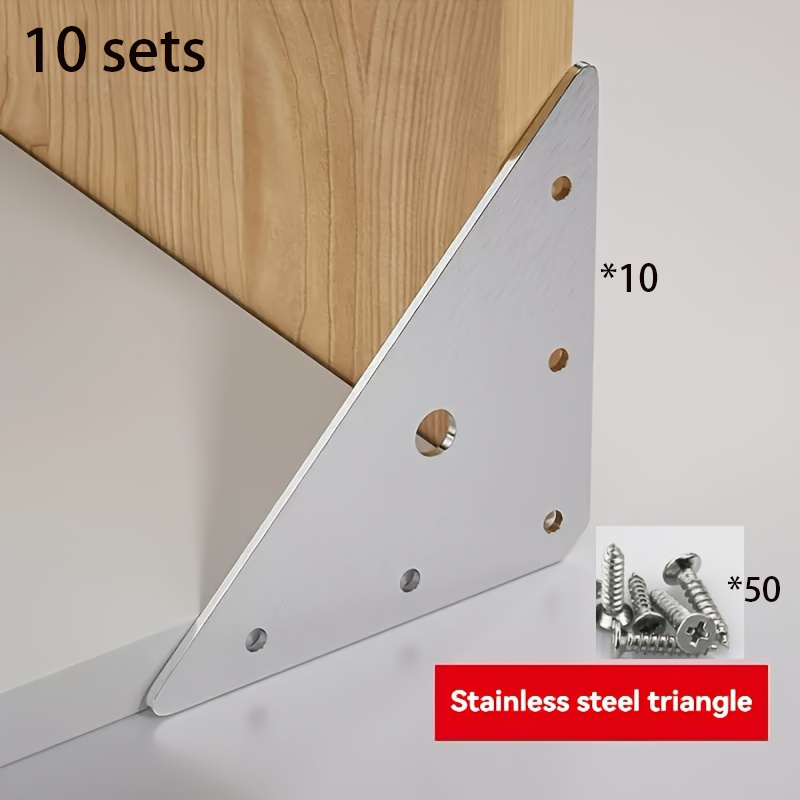 Furniture Hardware Fasteners - 10 Sets of Stainless Steel Corner