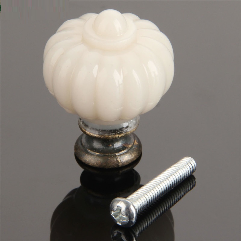 Furniture Hardware Nut - 1Pc Acrylic Ivory White Pumpkin Cabinet