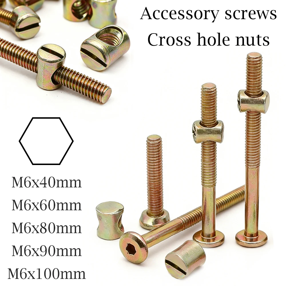 Furniture Hardware Barrel Nut - 10/20Pcs M6 Hex Socket Head Cap