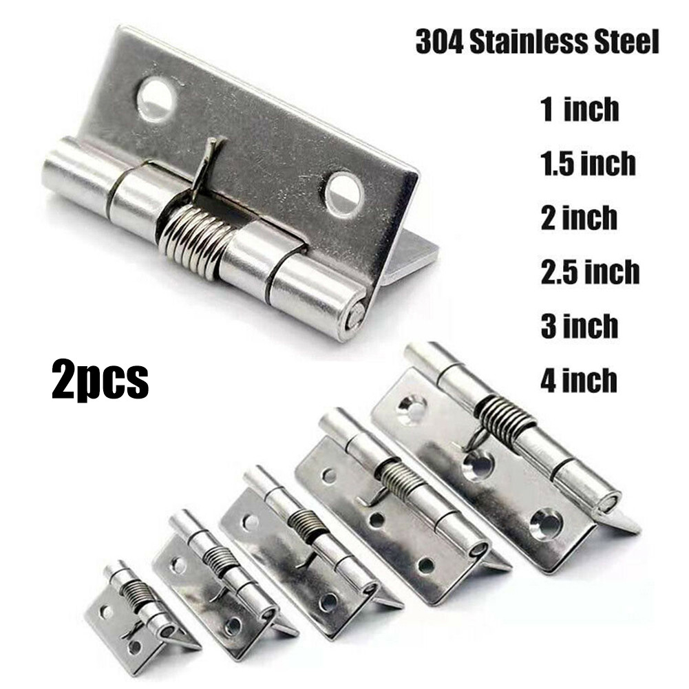 Furniture Hardware Replacement Parts - 2pcs Self Closing Spring Hinge Stainless