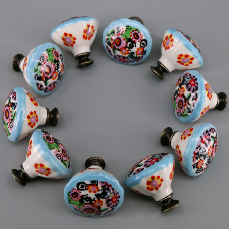 10PCS Colored Ceramic Knobs Un - Unique Furniture Hardware recension och pris
