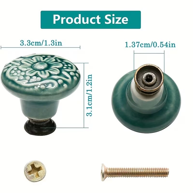 12pcs Ceramic Cabinet Knobs, F - Furniture Hardware Nut recension och pris