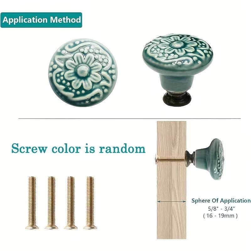 12pcs Ceramic Cabinet Knobs, F - Furniture Hardware Nut recension och pris