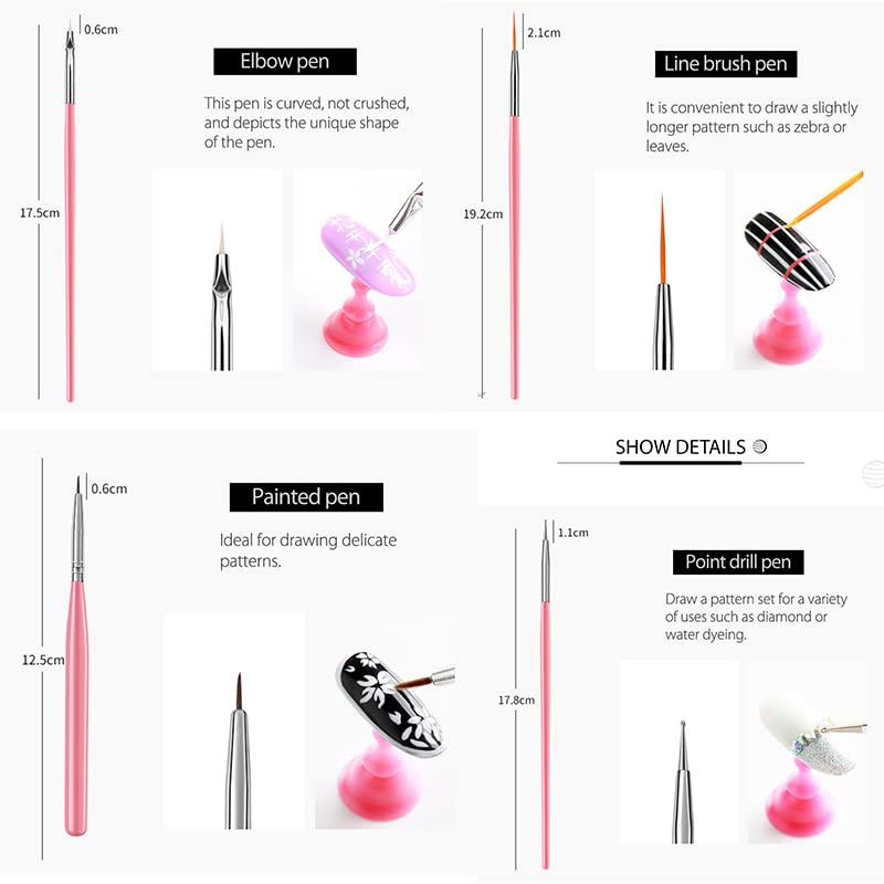 LINMANDA 15 Pink Nail Art Brus - Furniture Hardware Nails recension och pris
