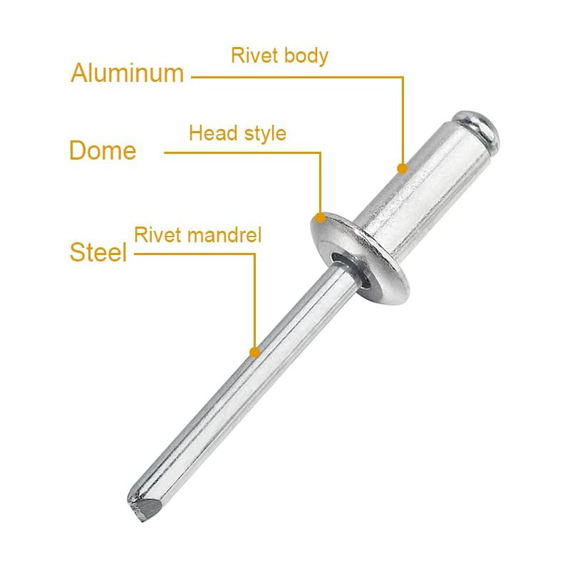 Dome Head Blind Rivets Aluminu - Furniture Hardware Fasteners recension och pris