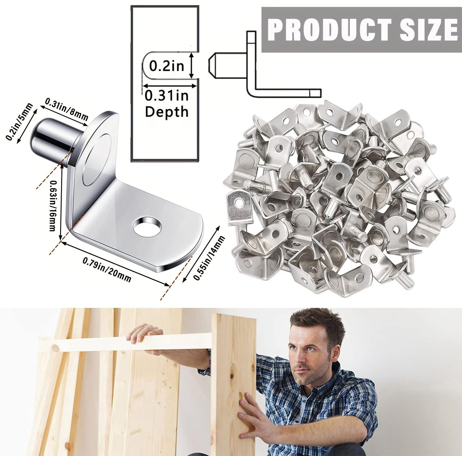 5mm Shelf Pegs L-Shaped Cabine - Shelf Peg Support recension och pris