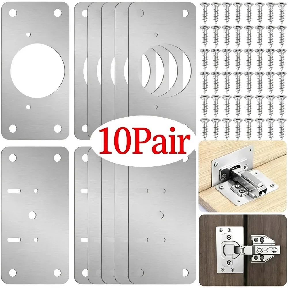10/1Pairs Hinge Repair Plate K - Furniture Hardware Replacement Parts recension och pris