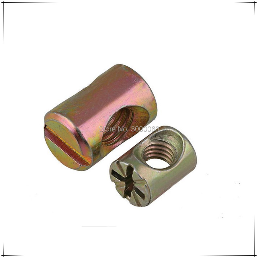 100pcs Color Zinc Plated Slott - Furniture Hardware Barrel Nut recension och pris