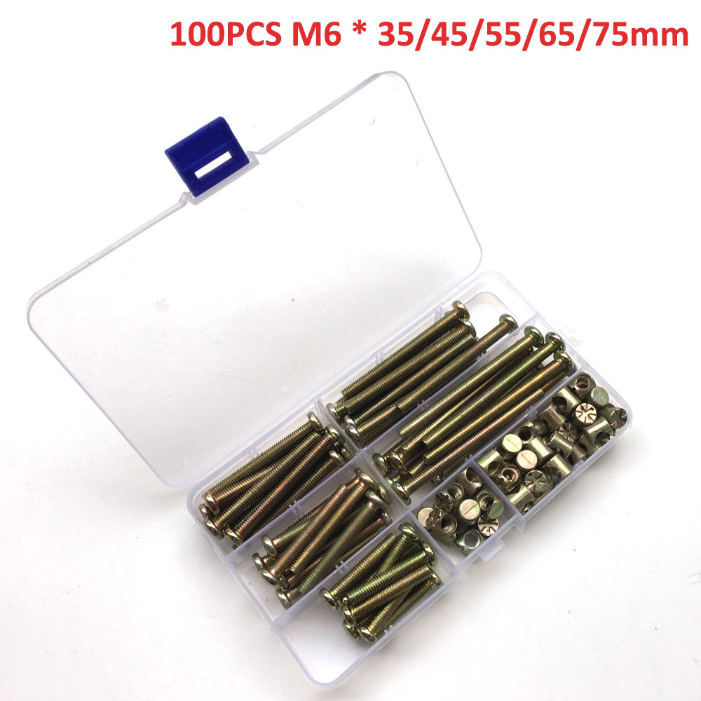 100Pcs M6 Barrel Dowel Nut Zin - Furniture Hardware Barrel Nut recension och pris