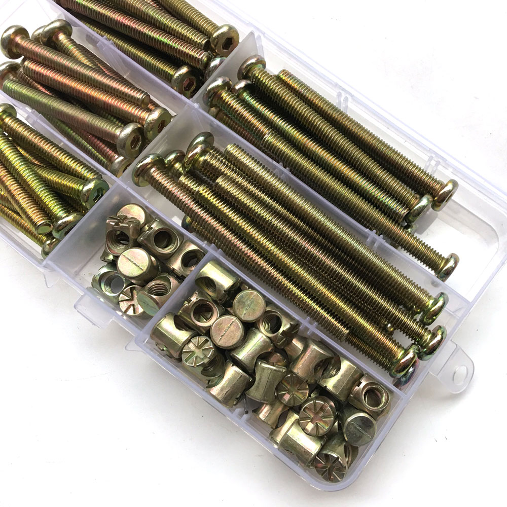 100Pcs M6 Barrel Dowel Nut Zin - Furniture Hardware Barrel Nut recension och pris